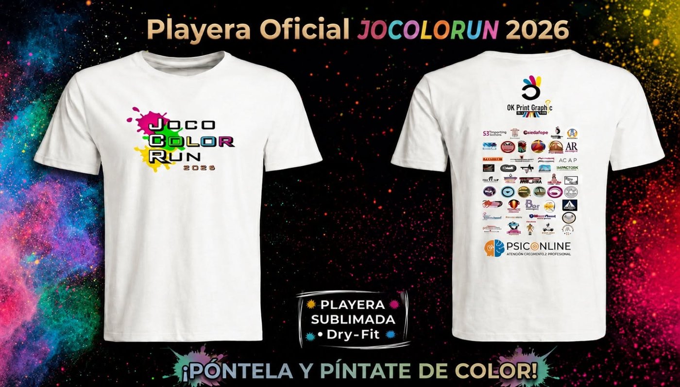 Playera oficial JOCOLORUN 2026